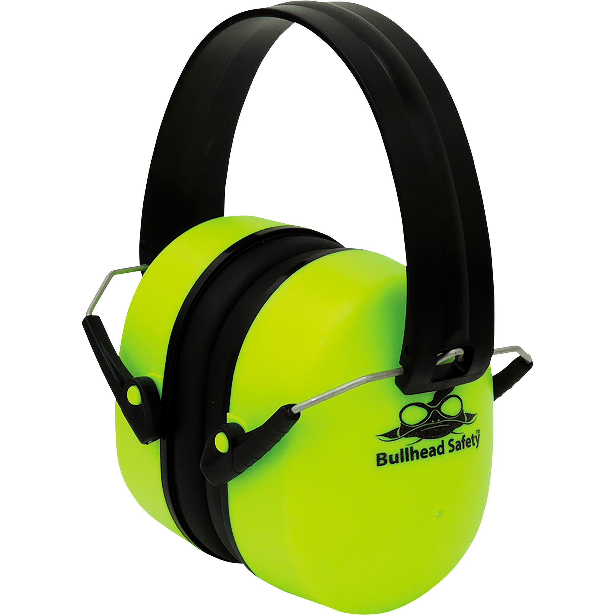 Bullhead Safety Premium High-Visibility Foldable Earmuffs, Lime, NRR 23dB, Model# HP-M2